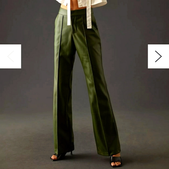 Anthropologie Pants - Avec Les Files Green Faux leather pants
